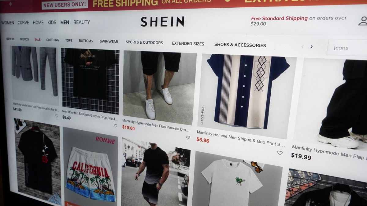 A web page of fashion retailer Shein.
