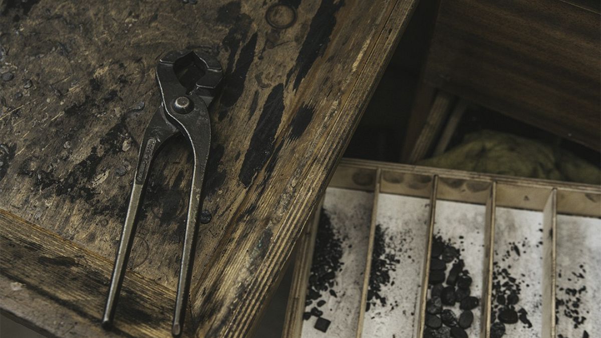 Photo from the workshop of I Coal You., a workshop, making jewellery from coal