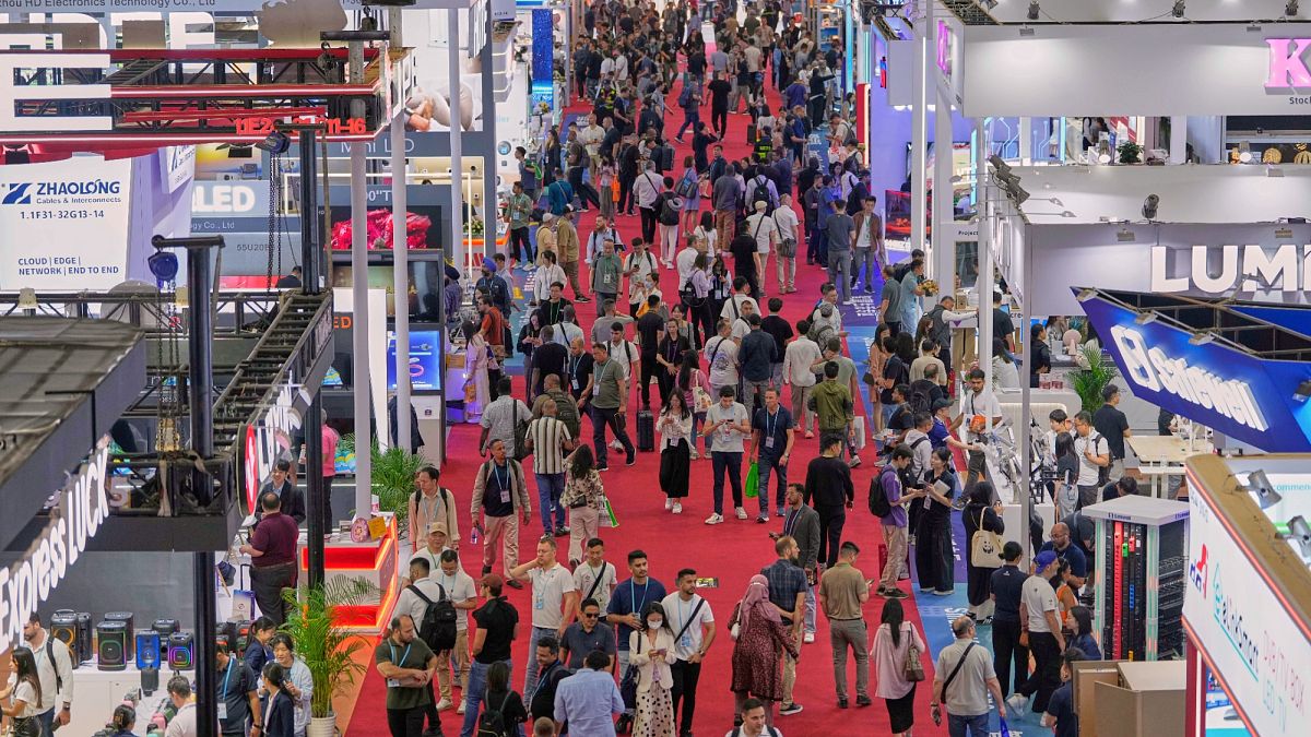 Visitors are seen at the 137th Canton Fair in Guangzhou, southern China