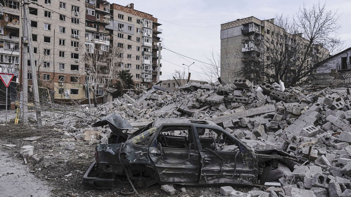 A view of Pokrovsk, the site of heavy battles with Russian troops, in the Donetsk region, 25 March, 2025