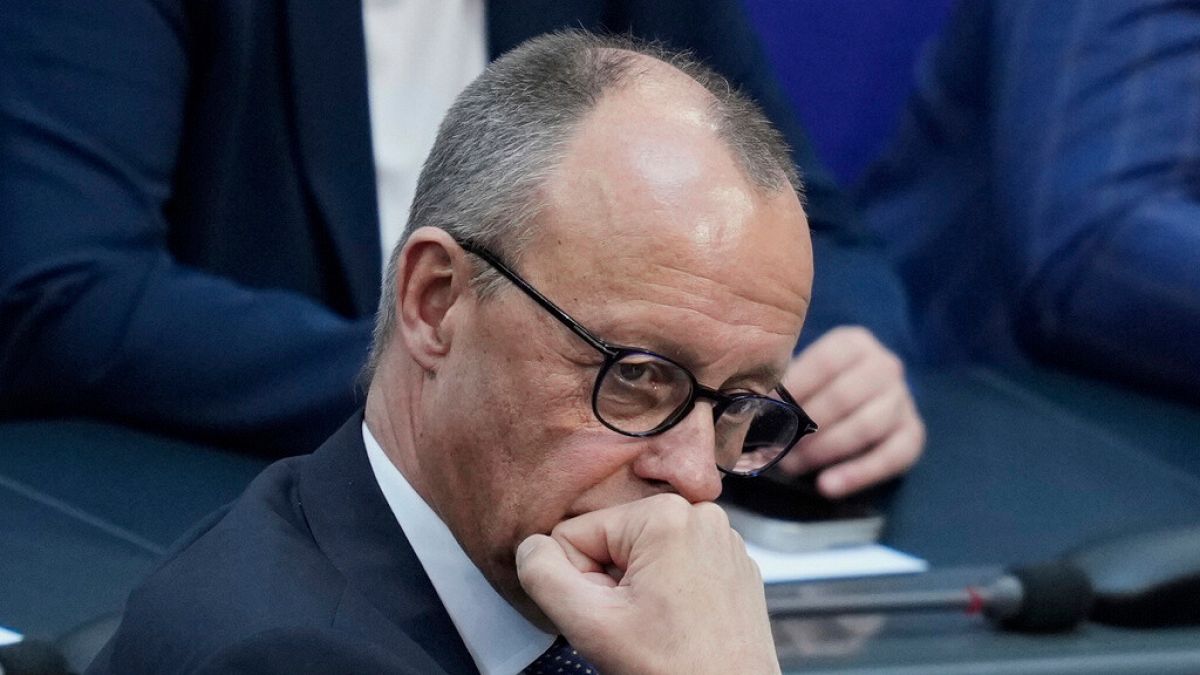 CDU leader Friedrich Merz attends the constituent session of the newly elected German Parliament Bundestag in Berlin, Germany, Tuesday, March 25, 2025.