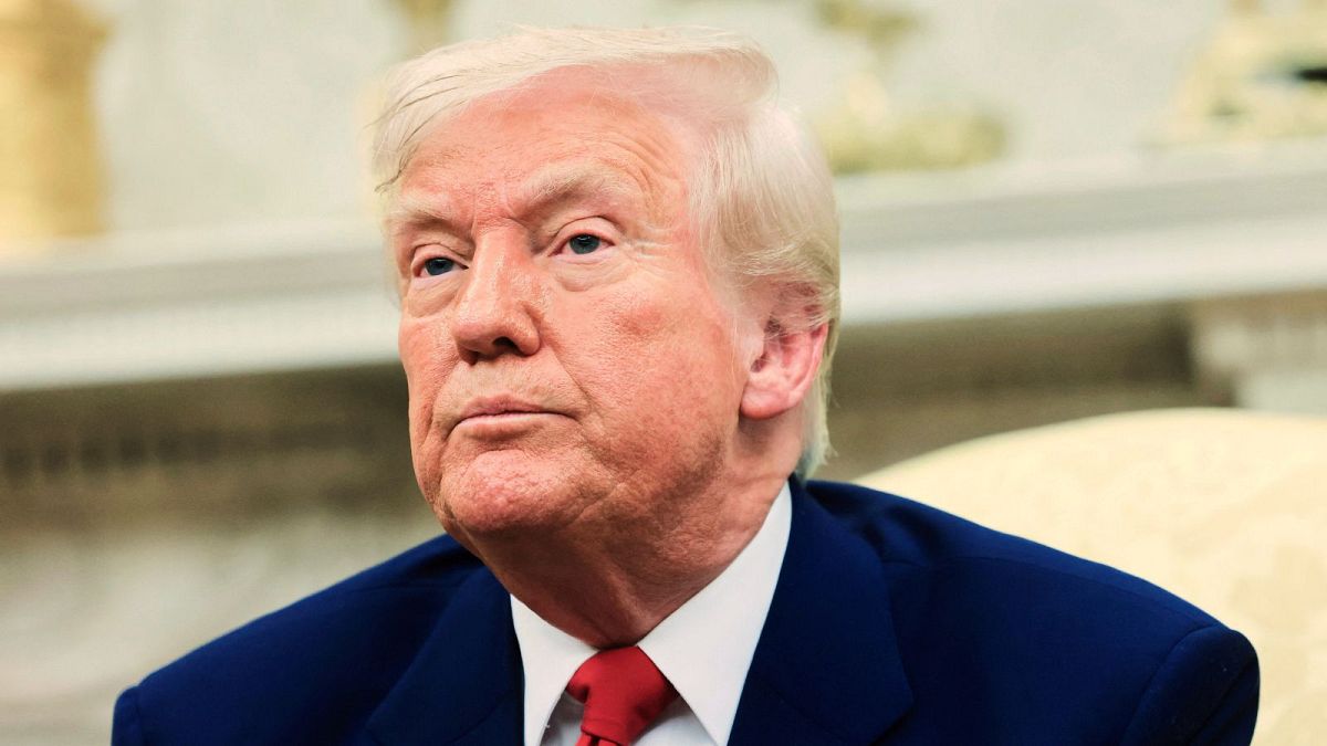 President Donald Trump attends a meeting with Israel