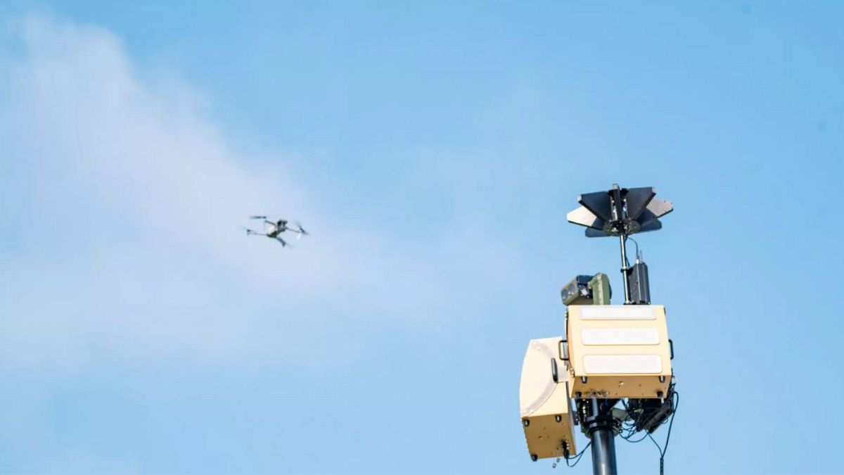 File- Example of a drone flying during a militarty exercise in 2024.