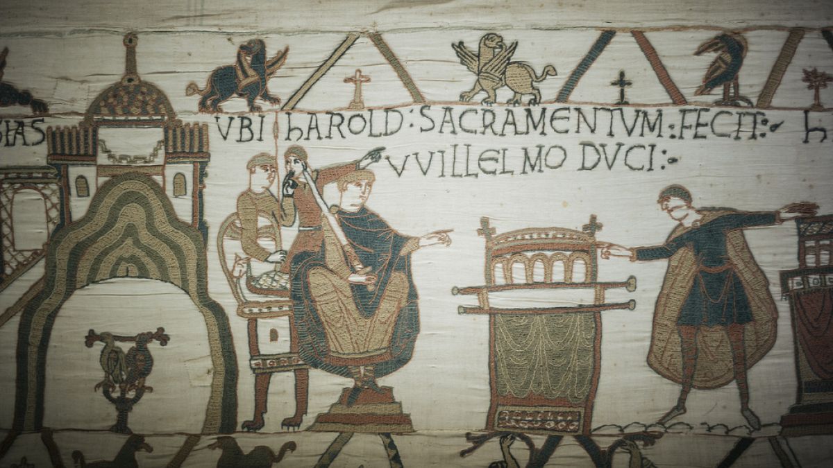 Der Bayeux-Wandteppich kommt nach London-aber wie transportiert man eine 900 Jahre alte Stickerei?