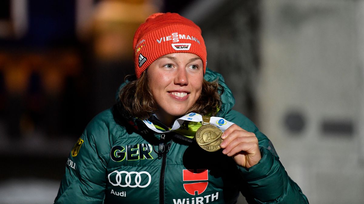 Deutscher Biathlet Laura Dahlmeier durch fallende Felsen auf dem Berg in Pakistan getötet