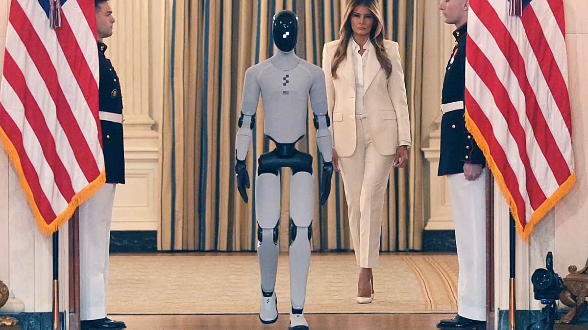 Humanoider Roboter begleitet Melania Trump beim Bildungsgipfel im Weißen Haus