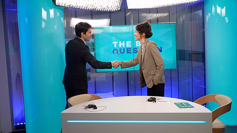 Matthieu Quyollet von Eurostar begleitet Eleanor Butler im Studio 