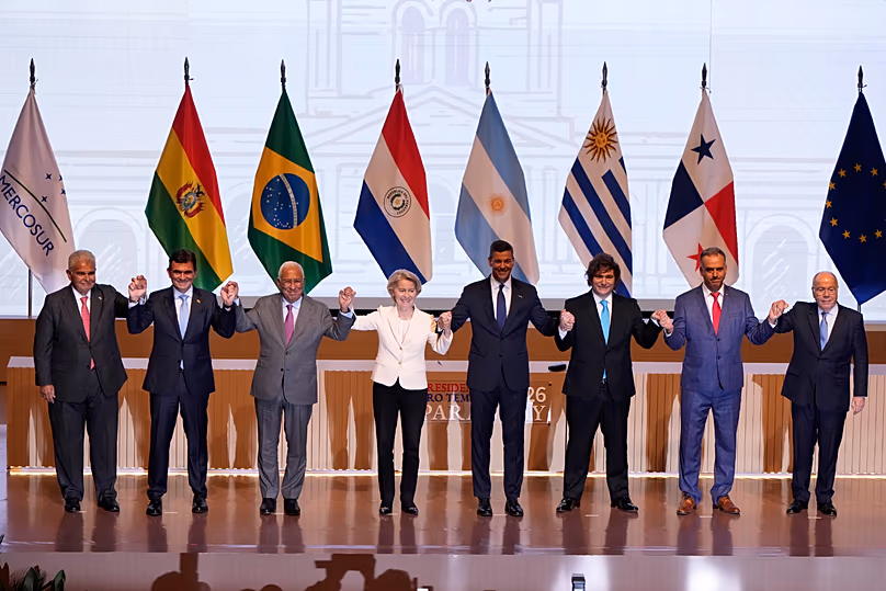 Treffen zur Unterzeichnung eines Freihandelsabkommens zwischen der Europäischen Union und dem Mercosur in Asuncion, Paraguay, Samstag, 17. Januar 2026.