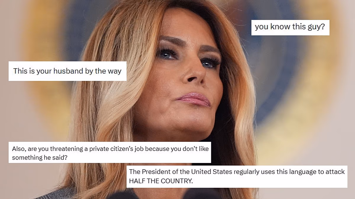 Viraler Rückschlag: Melania Trump beschimpft sich nach der Scherzkritik von Jimmy Kimmel als Heuchlerin