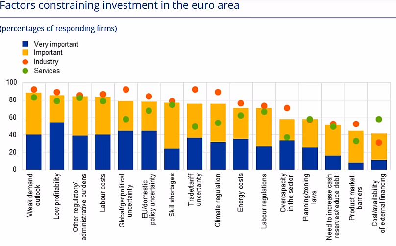 Faktoren, die Investitionen im Euroraum einschränken