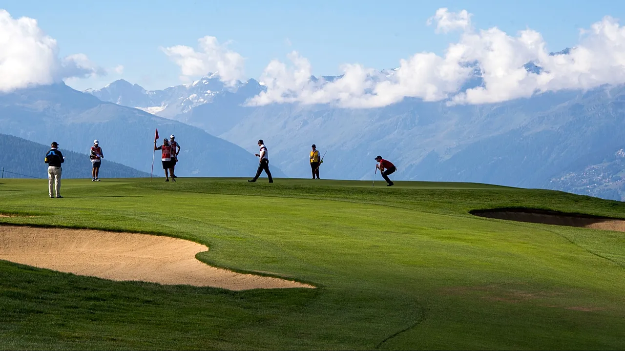 Spieler im Einsatz während des European Masters in Crans-Montana 