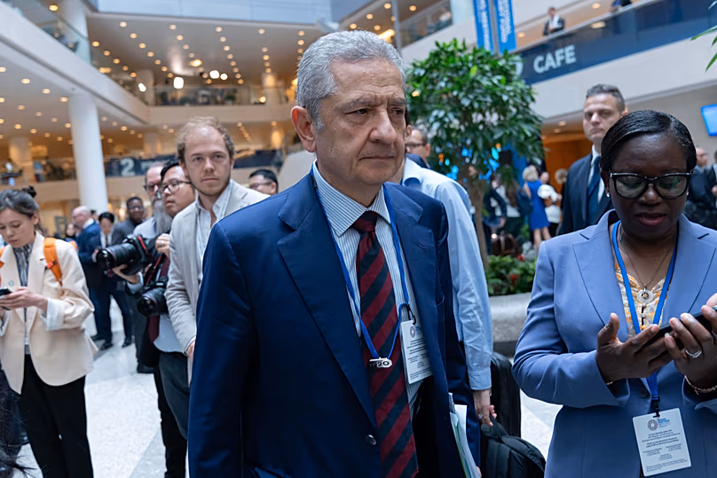 Der Gouverneur der Bank von Italien, Fabio Panetta, verlässt das Land nach dem G20-Treffen am 16. April 2026 in Washington