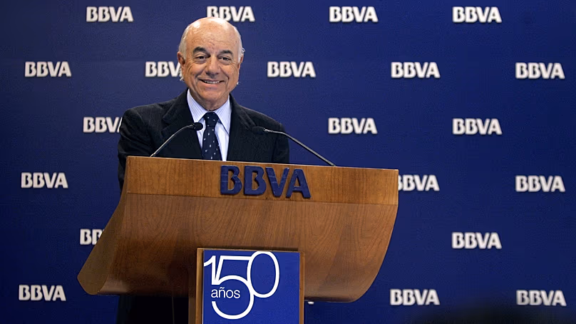 BBVA-Vorsitzender Francisco Gonzalez lächelt während einer Pressekonferenz am 16. Februar 2007 in Madrid