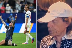 Stirnrunzelnder Stein: Mick Jagger geht mit seiner Reaktion auf die Niederlage Englands im WM-Halbfinale viral