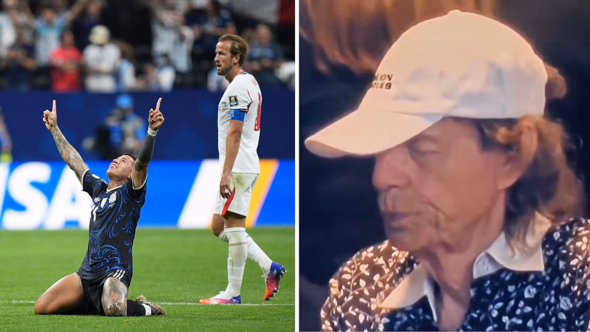 Stirnrunzelnder Stein: Mick Jagger geht mit seiner Reaktion auf die Niederlage Englands im WM-Halbfinale viral