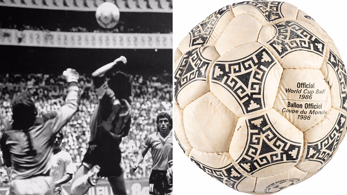Der berüchtigte Maradona-Ball „Hand of God“ wird für 2,9 Millionen Euro verkauft – deutlich unter Schätzung