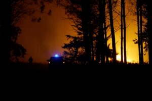 Ein Waldbrand in Frankreich zwingt 525 Menschen zur Flucht, da Wald in den Landes brennt. Frankreich evakuierte am Donnerstag, dem 13. August, etwa 500 Menschen aus dem Dorf Luglon, als ein sich schnell ausbreitender Waldbrand durch den von der Dürre heimgesuchten Kiefernwald in den Landes fegte. 14.08.2026