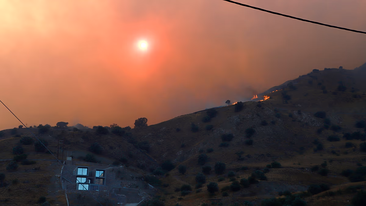 Waldbrände in Griechenland: Feuer außer Kontrolle in der Nähe von Rethymno auf Kreta