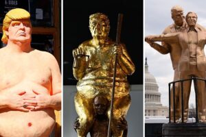 In Bildern: Die seltsamsten und zum Nachdenken anregendsten Statuen von Donald Trump im Laufe der Jahre