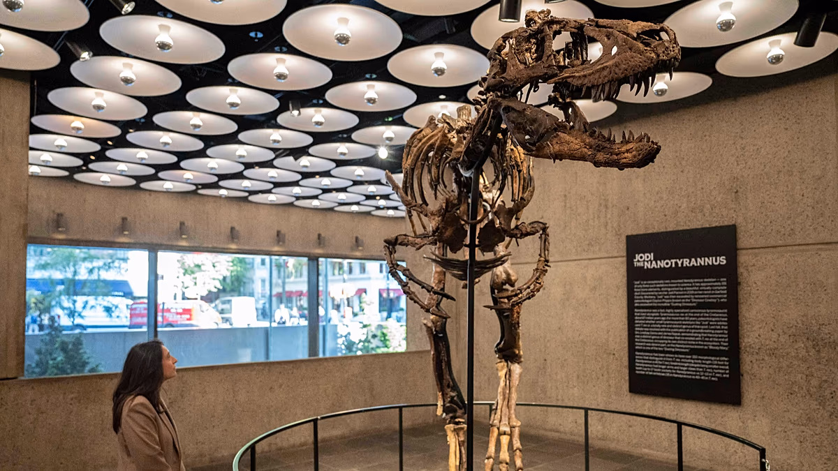 Klein und sehr gruselig: Seltenes Miniatur-T.rex-Dinosaurierskelett erzielt 42 Millionen Euro bei einer Auktion
